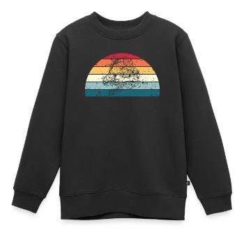 Rétro Archéologie Coucher de soleil Archéologie vintage - Sweat Premium enfant bio - noir - Devant - AI Model Kid Female (0cm)