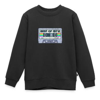 1972 - Kinder Premium Organic Sweatshirt - Schwarz - Vorne - AI Model Kid Female (0cm)