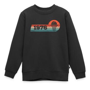 Matchs de basket-ball nés en 1976 Anniversaire - Sweat Premium enfant bio - noir - Devant - AI Model Kid Female (0cm)