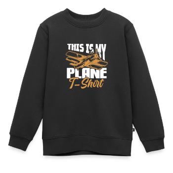 Pilot Flugzeug Fliegen Flieger Geschenk - Kinder Premium Organic Sweatshirt - Schwarz - Vorne - AI Model Kid Female (0cm)