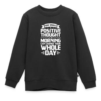 Motivation - Sweat Premium enfant bio - noir - Devant - AI Model Kid Female (0cm)