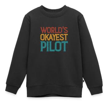 Pilot Flugzeug Fliegen Flieger Geschenk - Kinder Premium Organic Sweatshirt - Schwarz - Vorne - AI Model Kid Female (0cm)