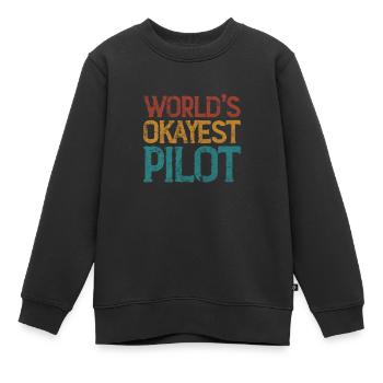 Pilot - Kids Premium Organic Sweatshirt - black - Front - AI Model Kid Female (0cm)