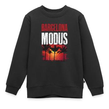 Barcelona Mode - Kids Premium Organic Sweatshirt - black - Front - AI Model Kid Female (0cm)
