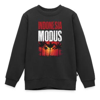 Mode Indonésie - Sweat Premium enfant bio - noir - Devant - AI Model Kid Female (0cm)