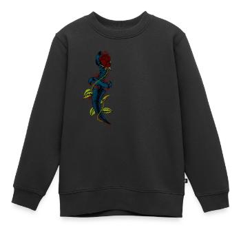 Poignard sanglant vintage à la rose - Sweat Premium enfant bio - noir - Devant - AI Model Kid Female (0cm)