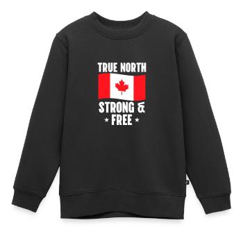 Kanada - Kinder Premium Organic Sweatshirt - Schwarz - Vorne - AI Model Kid Female (0cm)