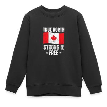 Canada Maple Leaf Flag Canada Vancouver Cadeau - Sweat Premium enfant bio - noir - Devant - AI Model Kid Female (0cm)