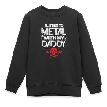 Père Heavy Metal - Sweat Premium enfant bio - noir - Devant - AI Model Kid Female (0cm)