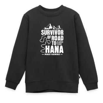 Hawaï - Sweat Premium enfant bio - noir - Devant - AI Model Kid Female (0cm)