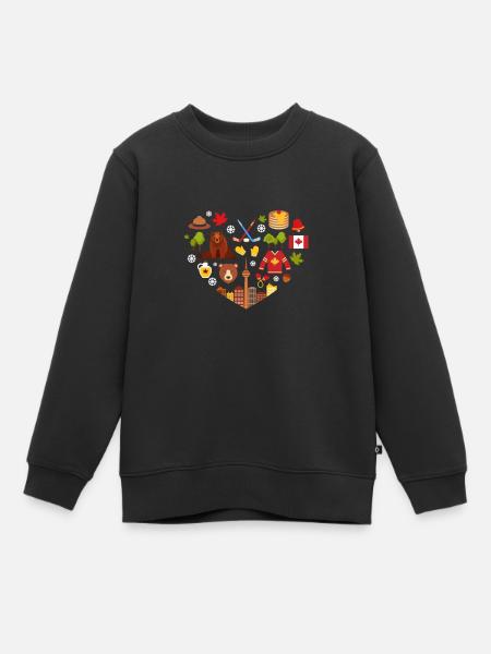 Kanada - Kinder Premium Organic Sweatshirt - Schwarz