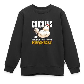 Poulet Farm Volaille Coq Poulets Cadeau - Sweat Premium enfant bio - noir - Devant - AI Model Kid Female (0cm)