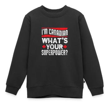 Canada Maple Leaf Flag Canada Vancouver Cadeau - Sweat Premium enfant bio - noir - Devant - AI Model Kid Female (0cm)