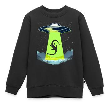 Drôle Loch Ness Monster Nessie Alien Abduction OVNI - Sweat Premium enfant bio - noir - Devant - AI Model Kid Female (0cm)