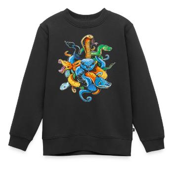 Propriétaire de serpent Reptile Keeper Retro - Sweat Premium enfant bio - noir - Devant - AI Model Kid Female (0cm)