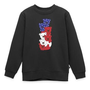 Bär für den vierten Juli USA Flagge Axolotls - Kinder Premium Organic Sweatshirt - Schwarz - Vorne - AI Model Kid Female (0cm)