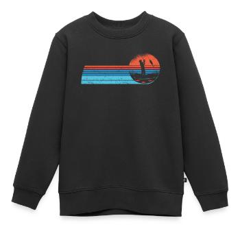 Angler Angelboot Fliegenflischen Rute Angeln - Kinder Premium Organic Sweatshirt - Schwarz - Vorne - AI Model Kid Female (0cm)