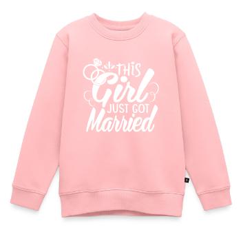 Cette fille vient de se marier - Sweat Premium enfant bio - rose - Devant - AI Model Kid Female (0cm)