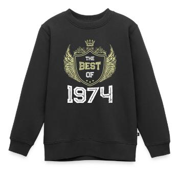 1974 best of - Kinder Premium Organic Sweatshirt - Schwarz - Vorne - AI Model Kid Female (0cm)