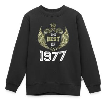1977 best of - Sweat Premium enfant bio - noir - Devant - AI Model Kid Female (0cm)