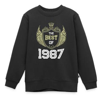 1987 best of - Kinder Premium Organic Sweatshirt - Schwarz - Vorne - AI Model Kid Female (0cm)