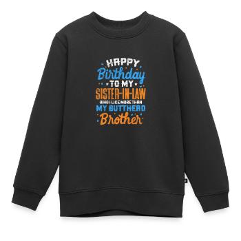 Frères - Sweat Premium enfant bio - noir - Devant - AI Model Kid Female (0cm)