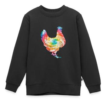 Huhn - Kinder Premium Organic Sweatshirt - Schwarz - Vorne - AI Model Kid Female (0cm)