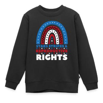Stars Stripes Reproduktive Rechte 4. Juli - Kinder Premium Organic Sweatshirt - Schwarz - Vorne - AI Model Kid Female (0cm)