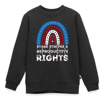 Stars Stripes Reproduktive Rechte Regenbogen 4. Juli - Kinder Premium Organic Sweatshirt - Schwarz - Vorne - AI Model Kid Female (0cm)