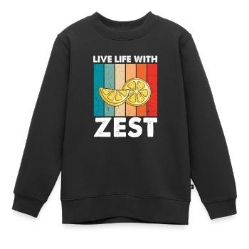 Limonade Limonade Limonade Limonade Stand Design - Sweat Premium enfant bio - noir - Devant - AI Model Kid Female (0cm)