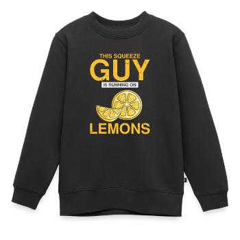 Lemon Design Lemonades Stand Boss Vente de citron - Sweat Premium enfant bio - noir - Devant - AI Model Kid Female (0cm)