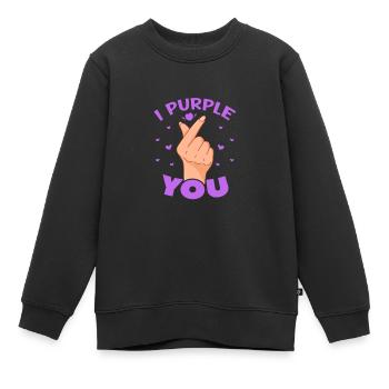 K-Pop - Sweat Premium enfant bio - noir - Devant - AI Model Kid Female (0cm)