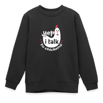 Poulet Farm Volaille Coq Poulets Cadeau - Sweat Premium enfant bio - noir - Devant - AI Model Kid Female (0cm)