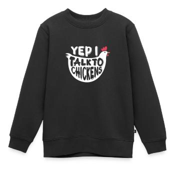 Poulet Farm Volaille Coq Poulets Cadeau - Sweat Premium enfant bio - noir - Devant - AI Model Kid Female (0cm)