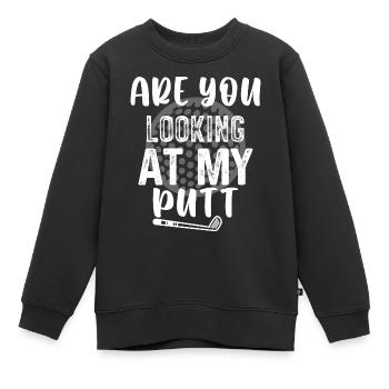 Schaust Du Auf Meinen Putt - Golf - Kinder Premium Organic Sweatshirt - Schwarz - Vorne - AI Model Kid Female (0cm)