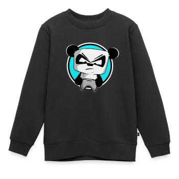 lustiger Gaming Panda PEW PEW Gamer Zocker zocken - Kinder Premium Organic Sweatshirt - Schwarz - Vorne - AI Model Kid Female (0cm)