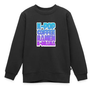 K-Pop Kaffee Ramen - Kinder Premium Organic Sweatshirt - Schwarz - Vorne - AI Model Kid Female (0cm)