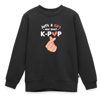 K-Pop - Kinder Premium Organic Sweatshirt - Schwarz - Vorne - AI Model Kid Female (0cm)