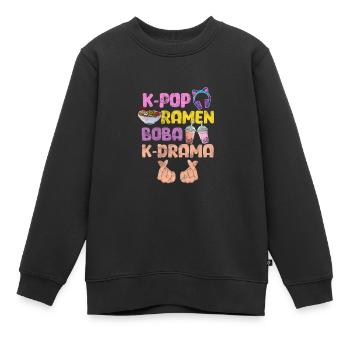 K-Pop Ramen Bubble Tea Koreanisch Musik Geschenk - Kinder Premium Organic Sweatshirt - Schwarz - Vorne - AI Model Kid Female (0cm)