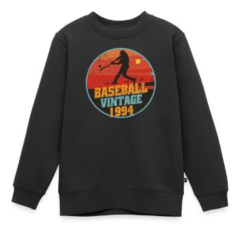 Baseballspieler Jahrgang 1994 geboren Geburtstag - Kinder Premium Organic Sweatshirt - Schwarz - Vorne - AI Model Kid Female (0cm)