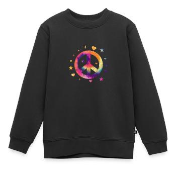Hippie - Sweat Premium enfant bio - noir - Devant - AI Model Kid Female (0cm)