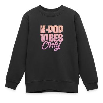 K-Pop - Sweat Premium enfant bio - noir - Devant - AI Model Kid Female (0cm)