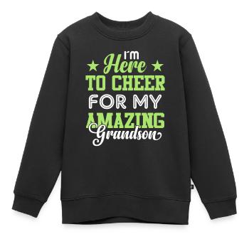 Je suis ici pour mon incroyable petit-fils - Sweat Premium enfant bio - noir - Devant - AI Model Kid Female (0cm)