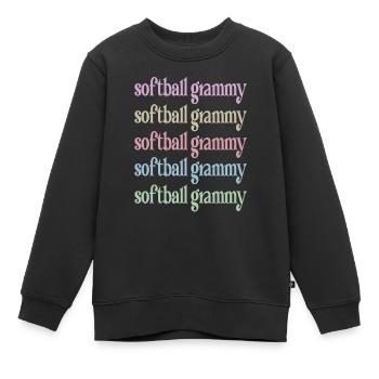 Grammy Grandma By Softball Player Softball Grammy - Kids Premium Organic Sweatshirt - black - Front - AI Model Kid Female (0cm)
