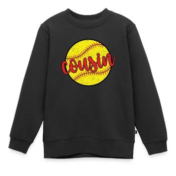 Fier cousin de softball d’un joueur de softball - Sweat Premium enfant bio - noir - Devant - AI Model Kid Female (0cm)