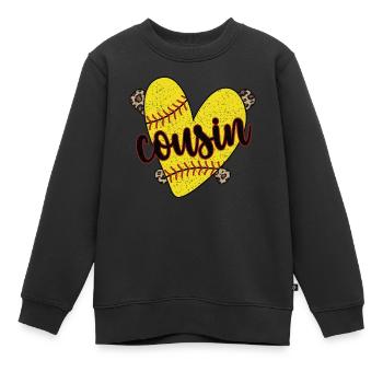 Fier cousin de softball d’un joueur de softball - Sweat Premium enfant bio - noir - Devant - AI Model Kid Female (0cm)