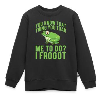 Grenouille Grenouille Drôle Grenouille Dicton - Sweat Premium enfant bio - noir - Devant - AI Model Kid Female (0cm)