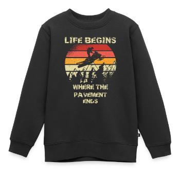 Conducteur de motoneige Motoneige Motoneige - Sweat Premium enfant bio - noir - Devant - AI Model Kid Female (0cm)