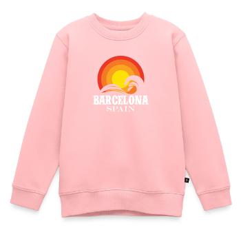 Barcelone - Sweat Premium enfant bio - rose - Devant - AI Model Kid Female (0cm)