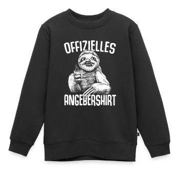 Offizielles Angebershirt Lustiges Angeber Faultier - Kinder Premium Organic Sweatshirt - Schwarz - Vorne - AI Model Kid Female (0cm)